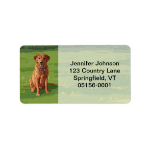 Fox Red Yellow Labrador Retriever Dog Etiket