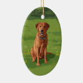 Fox Red Yellow Labrador Retriever Dog Keramisch Ornament (Rechts)