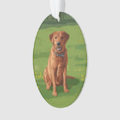 Fox Red Yellow Labrador Retriever Dog Ornament (voorkant)
