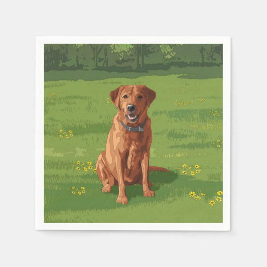 Fox Red Yellow Labrador Retriever Dog Servet (Voorkant)