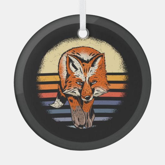 Fox Retro Glas Ornament (Voorkant)