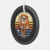 Fox Retro Glas Ornament (Voorkant links)