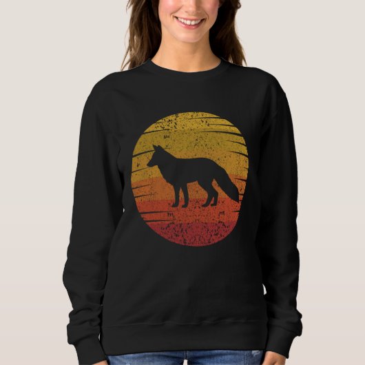 Fox Retro Sunset Fox Wild Animal Trui (Voorkant)