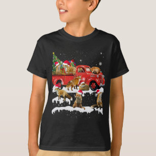Fox Riding Red Truck Merry Kerstmis X-mas Ugly Gi T-shirt