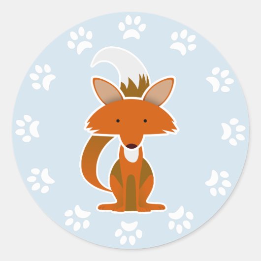 Fox Ronde Sticker (Voorkant)
