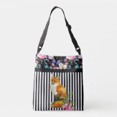 Fox rouge floral et sac de Crossbody de rayure (Dos)