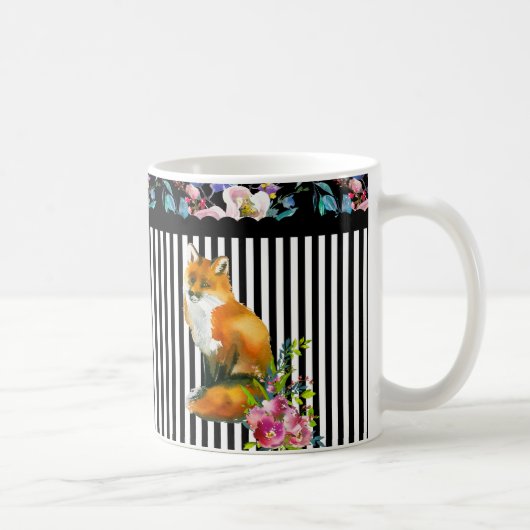 Fox rouge floral et tasse de tasse de café de (Droite)