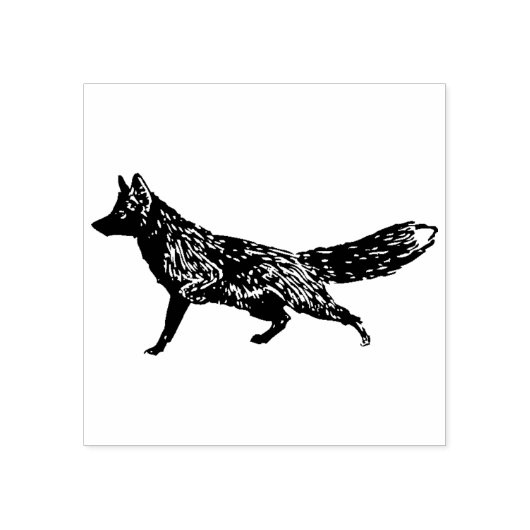 Fox rustieke chique ambachtelijke kunst bos volksk 	rubberstempel (Afrduk)