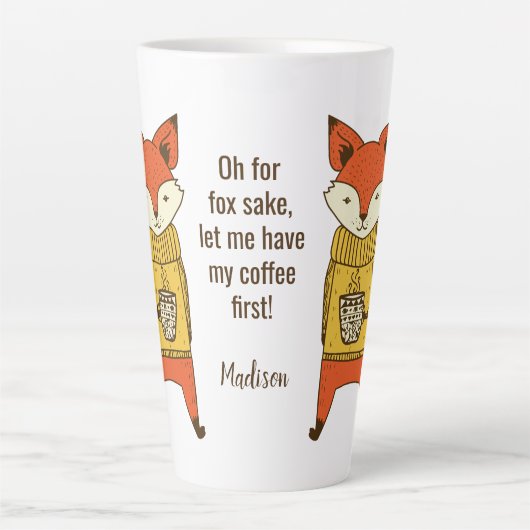 Fox Sake, aangepaste naam en tekstlatte mok (Voorkant)