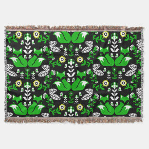 Fox Scandinavian Folk Art Tablecloth Deken