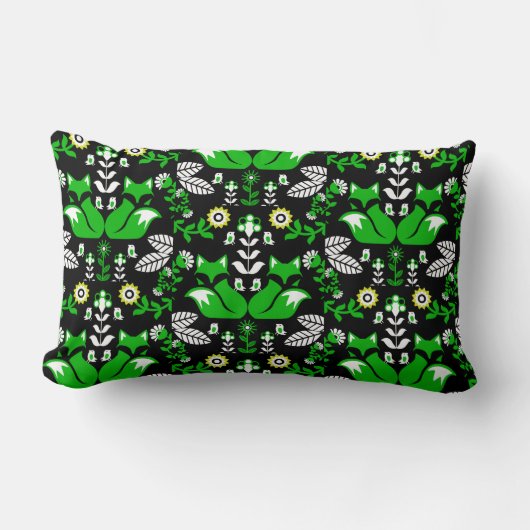 Fox Scandinavian Folk Art Tablecloth Kussen (Voorkant)