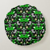 Fox Scandinavian Folk Art Tablecloth Rond Kussen (Achterkant)