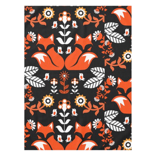 Fox Scandinavian Folk Art Tablecloth Tafelkleed (Voorkant)
