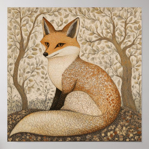 Fox Schilderij Art Print Woodland Wall Art