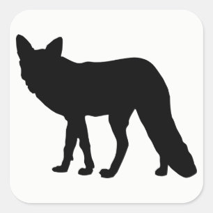 Fox Silhouette Vierkante Sticker