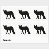 Fox Silhouette Vierkante Sticker (Vel)