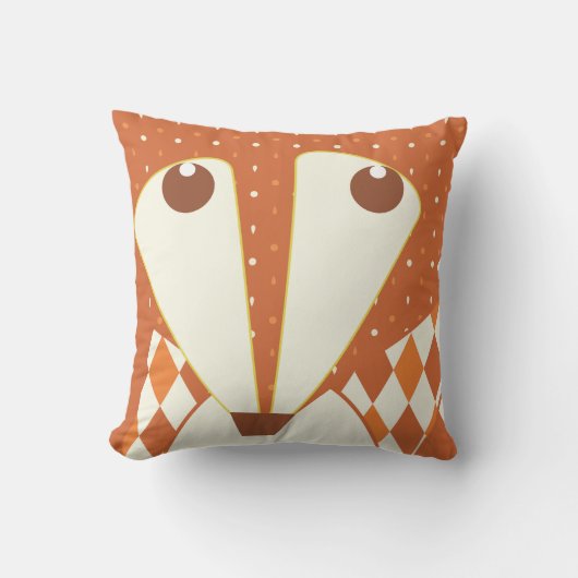 Fox Sinaasappel Terracotta Abstract gestileerd Kussen (Voorkant)