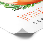 Fox Sleeping Woodland Baby shower Affiche de bienv (Coin)