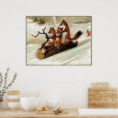 Fox Sleigh Ride  Print (Keuken)
