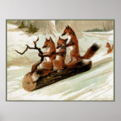 Fox Sleigh Ride  Print (Voorkant)