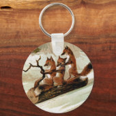 Fox Sleigh Ride Print Sleutelhanger (Voorkant)
