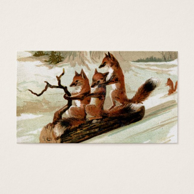 Fox Sleigh Ride Vintage Print (Devant)
