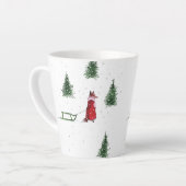 Fox sneeuw winter Kerstmis illustratie Latte Mok (Linkerhoek)
