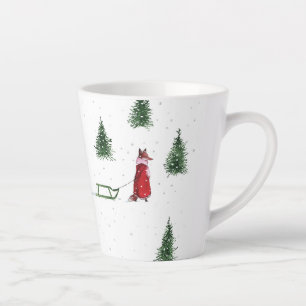 Fox sneeuw winter Kerstmis illustratie Latte Mok