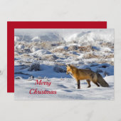  Fox Sneeuwfotokerstflaag Feestdagenkaart (Voorkant / Achterkant)