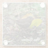 Fox Sparrow Glazen Onderzetter (Achterkant)