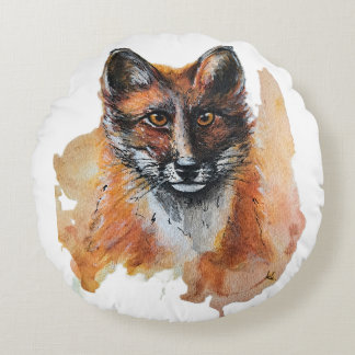 Fox – Spirit Animal, Waterverf Totem Joga Guide A Rond Kussen