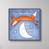 Fox springt over de maan canvas afdruk (Voorkant)