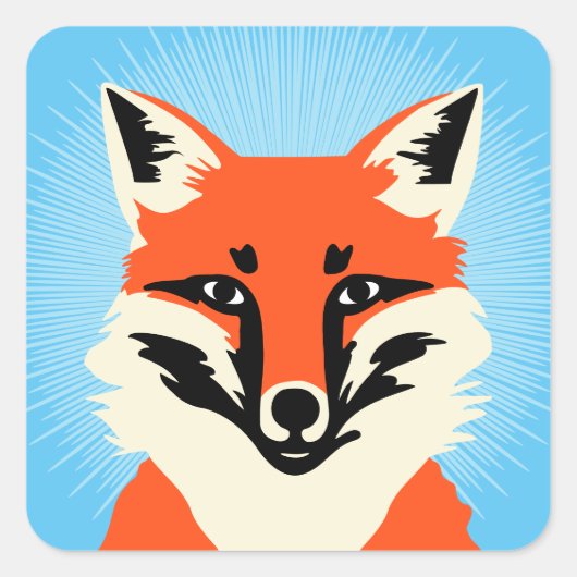 Fox Square Sticker (Voorkant)