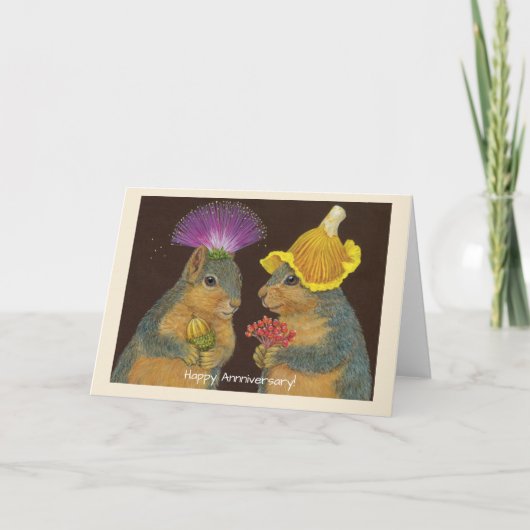 Fox squirrel anniversary card kaart (Voorkant)