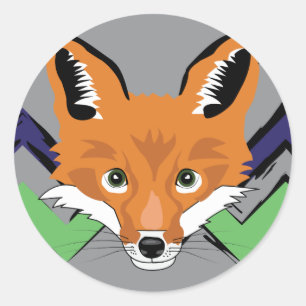 Fox stempels ronde sticker