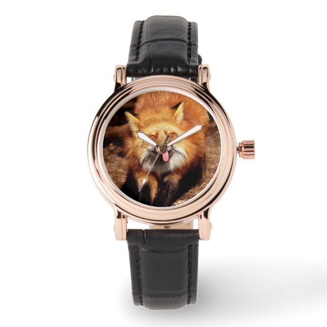 Fox Sticking Het is Tongue Horloge (Voorkant)