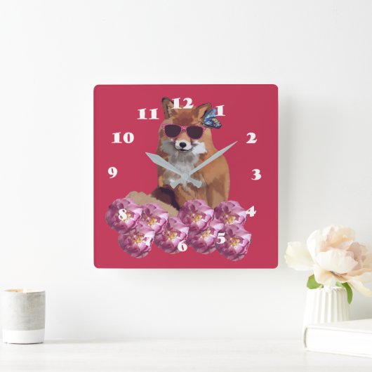 Fox, Sunglasser, horloge murale rose (Maison)