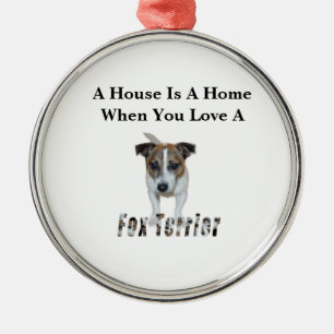 Fox Terrier and Fox Terrier Love Logo, Metalen Ornament