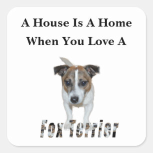 Fox Terrier and Fox Terrier Love Logo, Vierkante Sticker