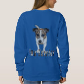 Fox Terrier Avec Logo, Dames Sweatshirt Bleu (Dos)