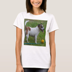 Fox Terrier Avec Son Bal Jaune, Tshirt Dames