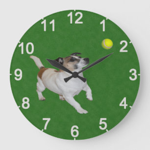 Fox Terrier Ball Trance, Wall Clock Grote Klok