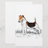 Fox Terrier Briefpapier (Voorkant / Achterkant)