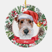 Fox Terrier Custom Père Noël chien ornement de Noë (Dos)