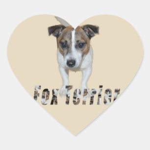 Fox Terrier en Fox Terrier Logo, Hart Sticker