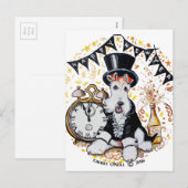 Fox Terrier Gelukkig Nieuwjaar Feestdagenkaart (Voorkant / Achterkant)