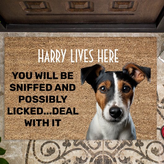 Fox Terrier gepersonaliseerde grappige deurmat
