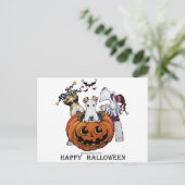 Fox Terrier Halloween Briefkaart (Staand voorkant)