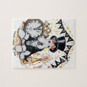 Fox Terrier Happy Nieuwjaar Legpuzzel (Horizontaal)