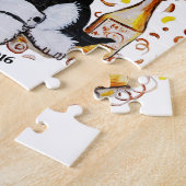 Fox Terrier Happy Nieuwjaar Legpuzzel (Zijkant)